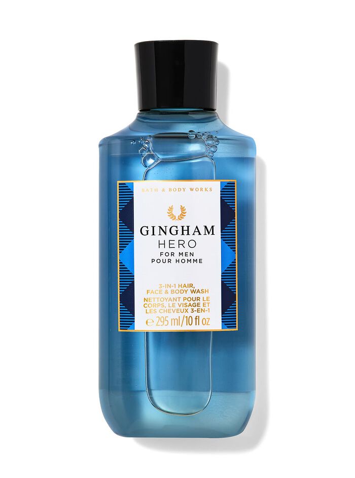 Mens Gingham Hero 3-in-1 Hair, Face & Body Wash