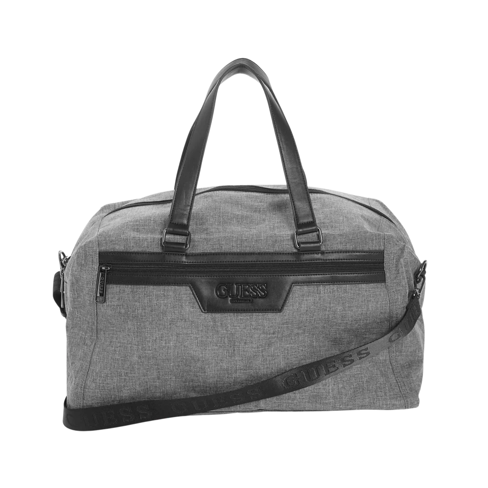 Faux-Leather Trim Duffle Bag