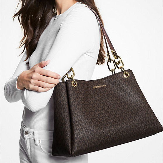 Trisha Large Logo Shoulder Bag