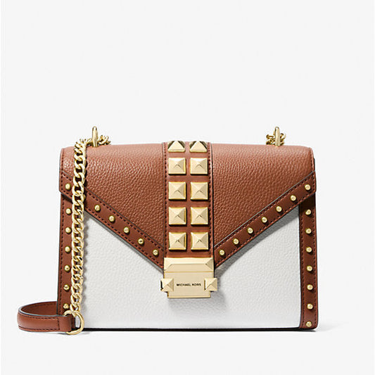 Whitney Medium Two-Tone Studded Crossbody Bag