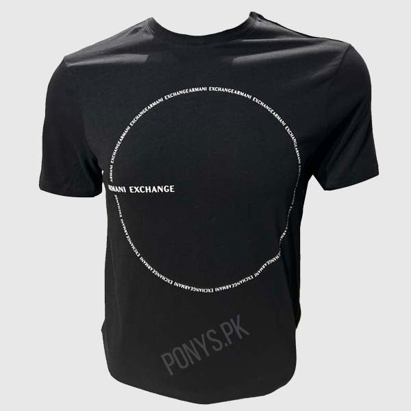 Armani exchange crew neck logo t shirt black hotsell