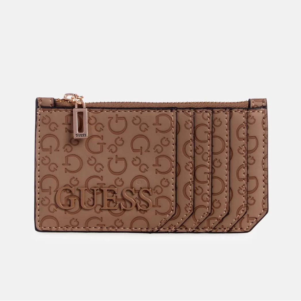 Ladies bowie debossed logo card case