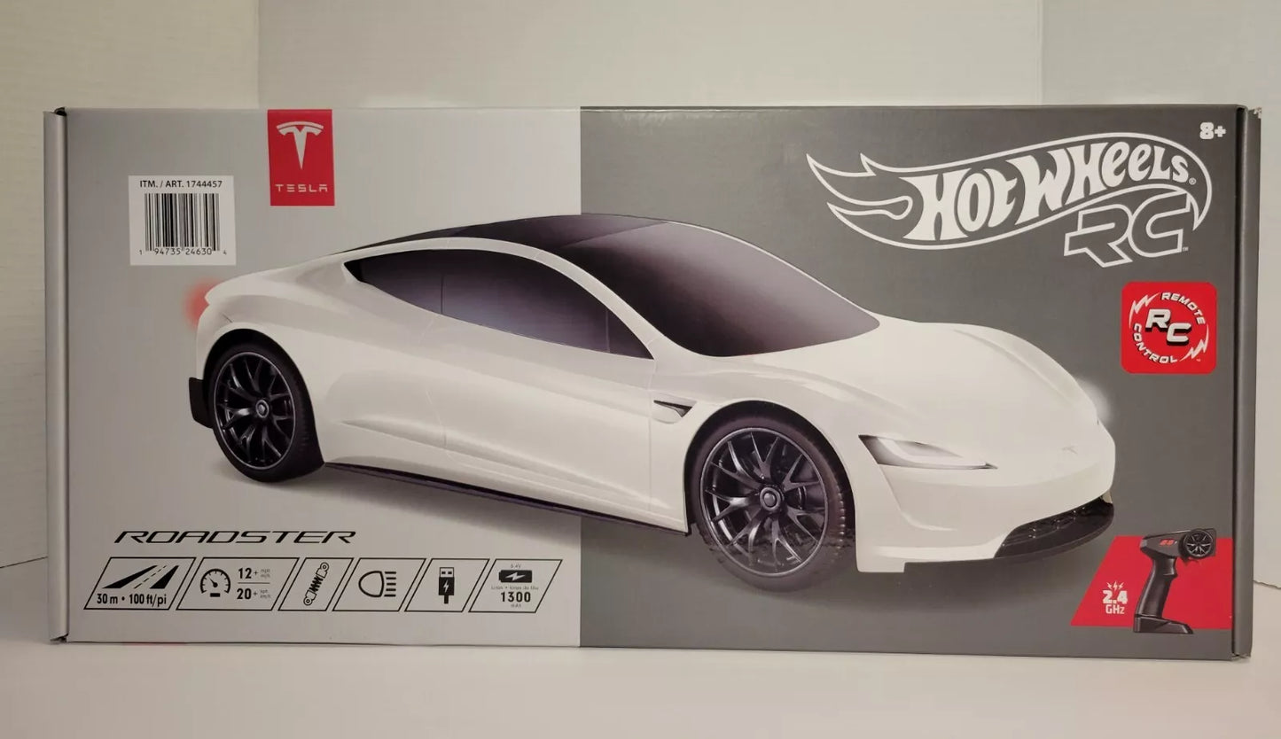 Hot Wheels Tesla Roadster Remote Control RC White