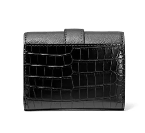 Ladies Carmen Flap Croc Wallet Black
