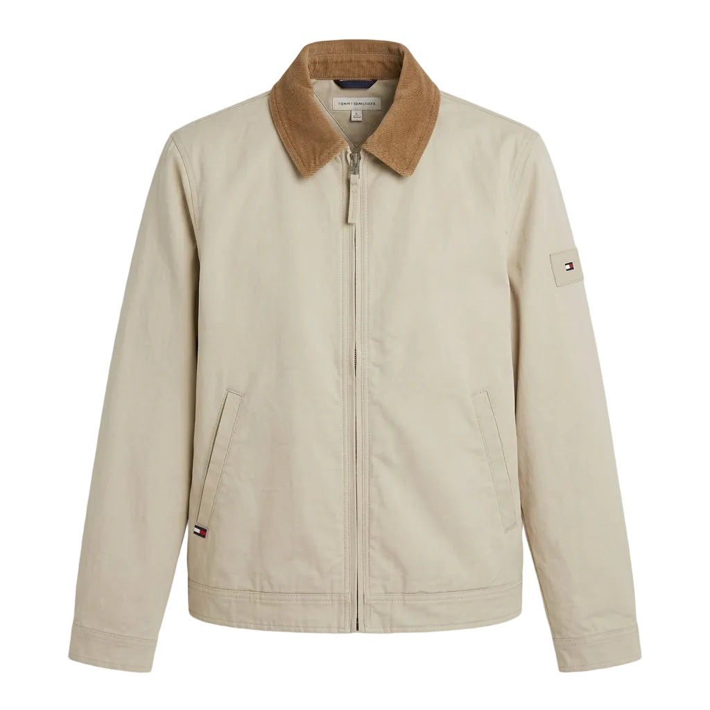 Tommy Zip Up Brown Corduroy Collar Jacket