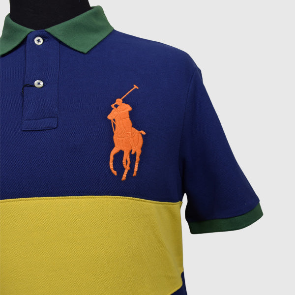 Men S/S Cf Big Pony Contrast Panel Polo Men'S Polo Shirt Navy Multi