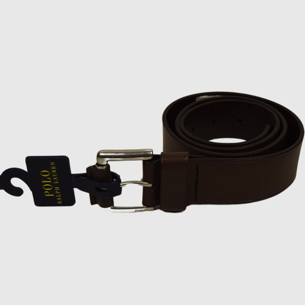 Men Waist Belt Sliver Buckle (Rl) Brown