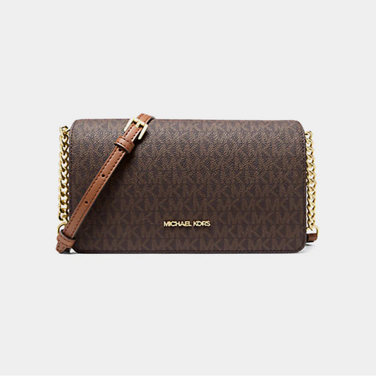 Jet Set Medium Signature Logo Crossbody Bag - Brown