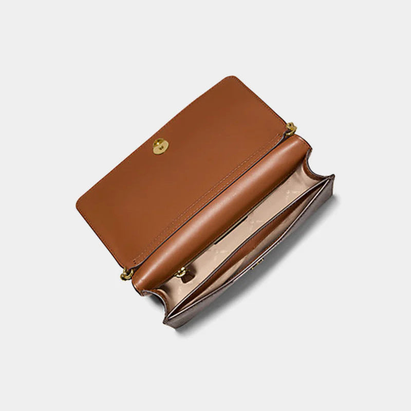 Jet Set Medium Signature Logo Crossbody Bag - Brown