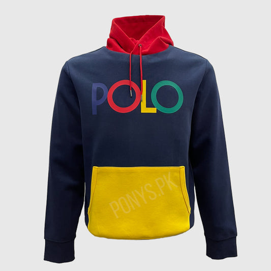 Men L/S Fleece Hoodie Polo Multi Writting (Ralph Lauren)