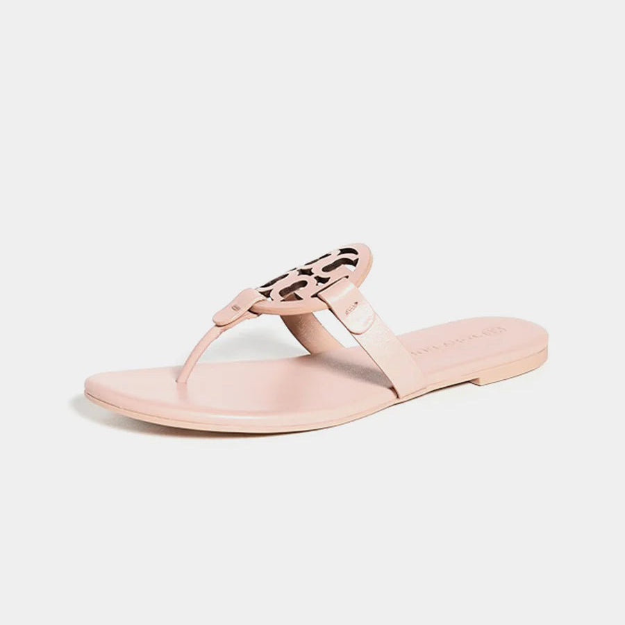 Miller Soft Calf Leather Slides - Light Sand