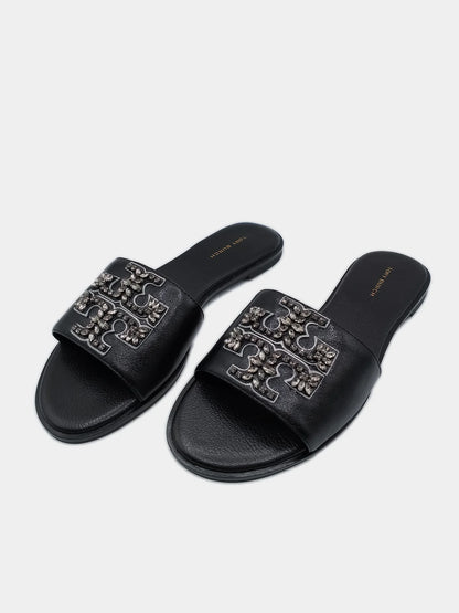 Everly Embellished Slide - Perfect Black