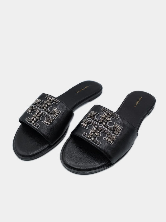 Everly Embellished Slide - Perfect Black