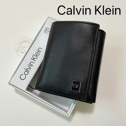 CK Black Leather Trifold Wallet