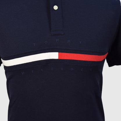 S/S POLO WITH LOGO STRIPE MEN'S SHIRT (TOMMY HILFIGER)