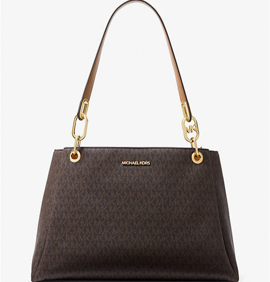 Trisha Large Logo Shoulder Bag