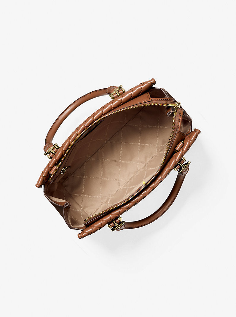 Marilyn Medium Woven Satchel Handbag