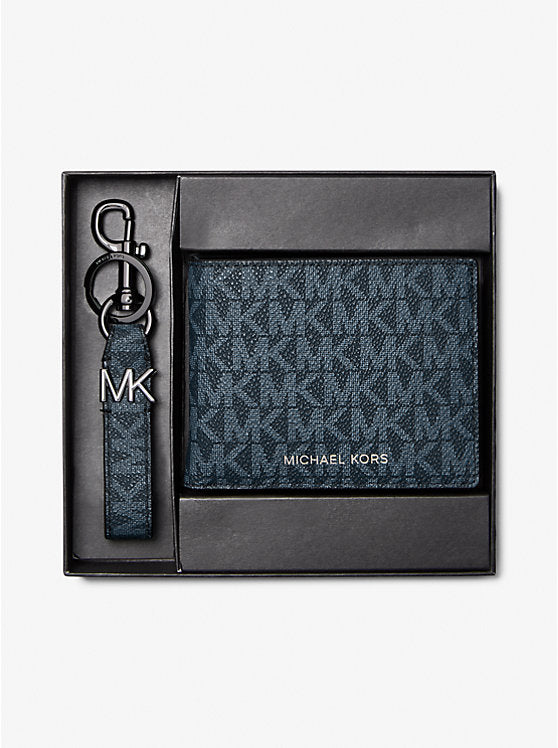Logo Wallet and Key Chain Gift Set