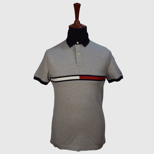 S/S POLO WITH LOGO STRIPE MEN'S SHIRT (TOMMY HILFIGER)
