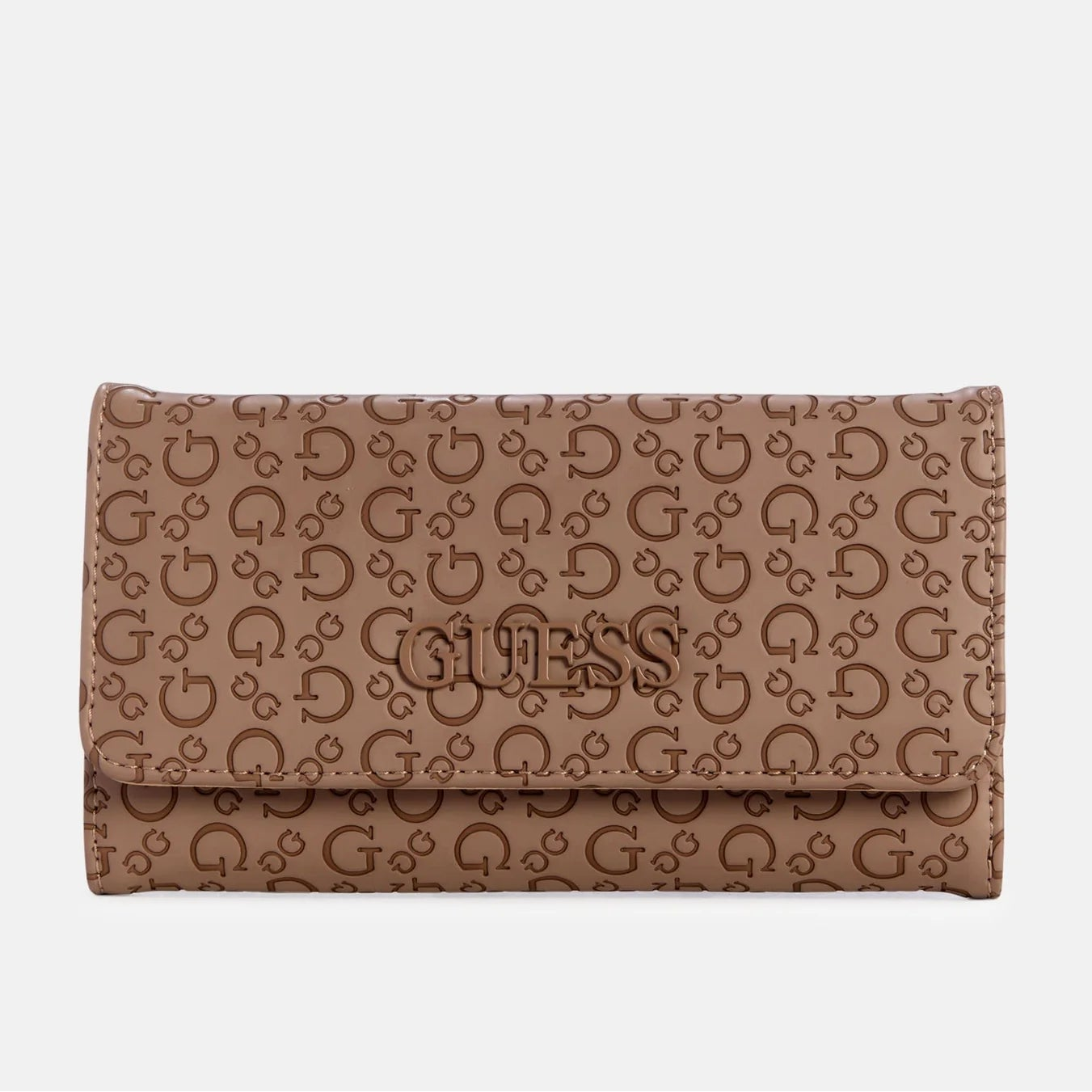 Ladies debossed logo slim clutch wallet