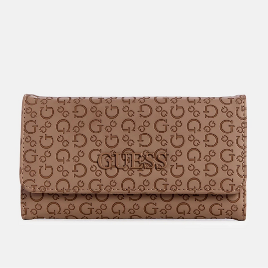 Ladies debossed logo slim clutch wallet