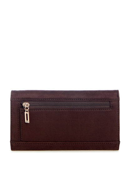 Ladies demelza faux-suede slim clutch wallet