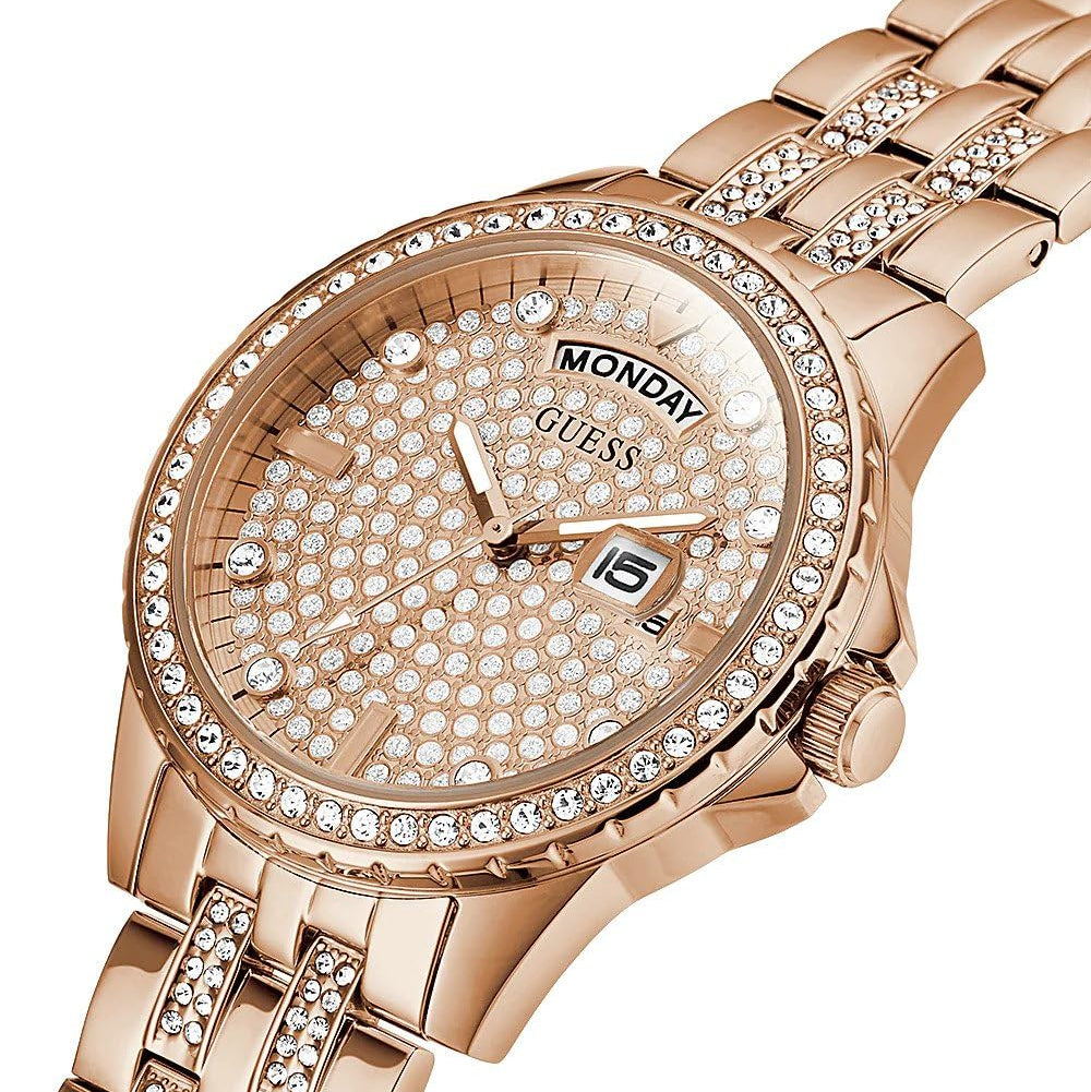 Women Analogue Quartz Watch with Stainless Steel Strap GW0254L3