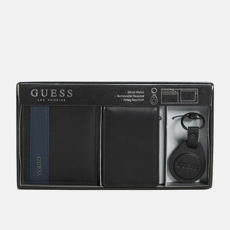 Wallet Gift set bifold removeble passcase and airtag keychain