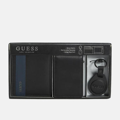 Wallet Gift set bifold removeble passcase and airtag keychain