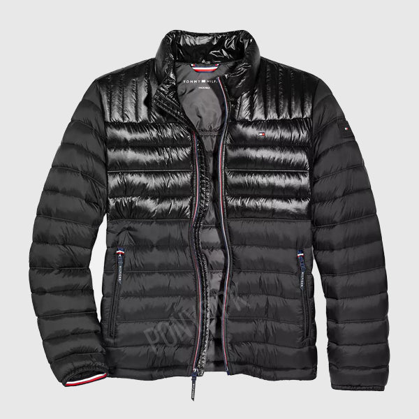 MEN L/S PUFFER JACKET WITH SHINE YOKE (TOMMY HILFIGER)