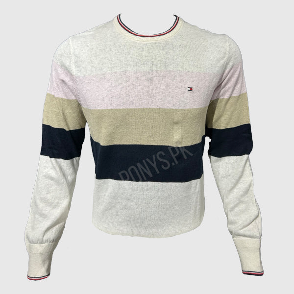 Men L/S Striper Crew Neck Sweater (Tommy Hilfiger)