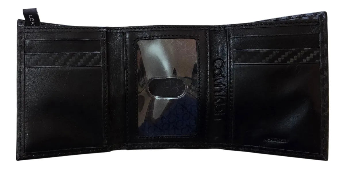 CK Black Leather Trifold Wallet