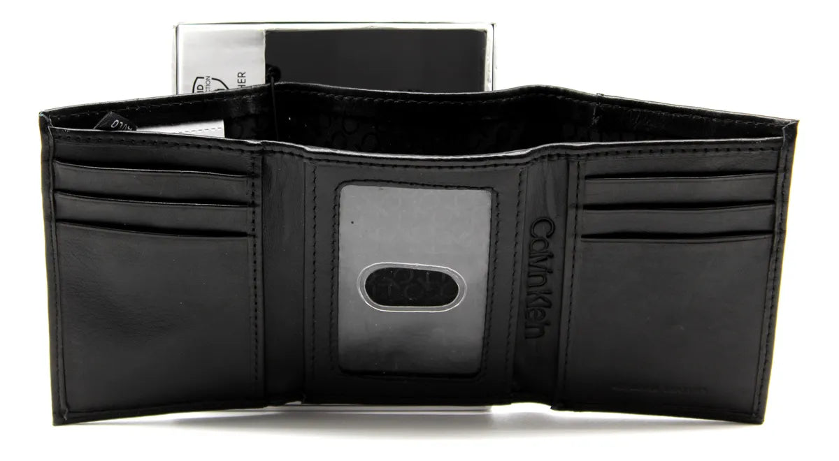 CK Black Leather Trifold Wallet