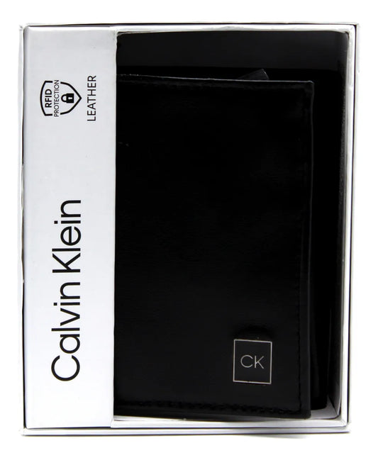 CK Black Leather Trifold Wallet