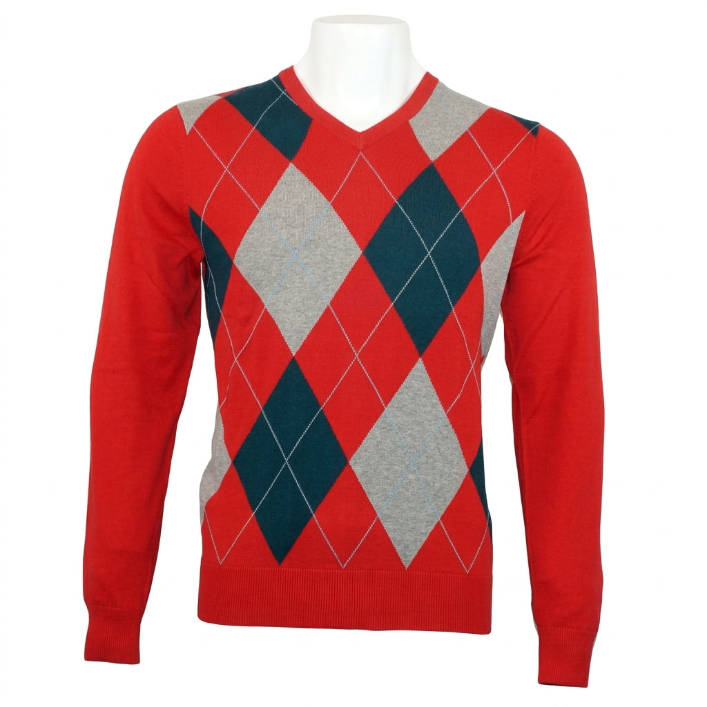 Tommy V Neck Diamond Cube Sweater
