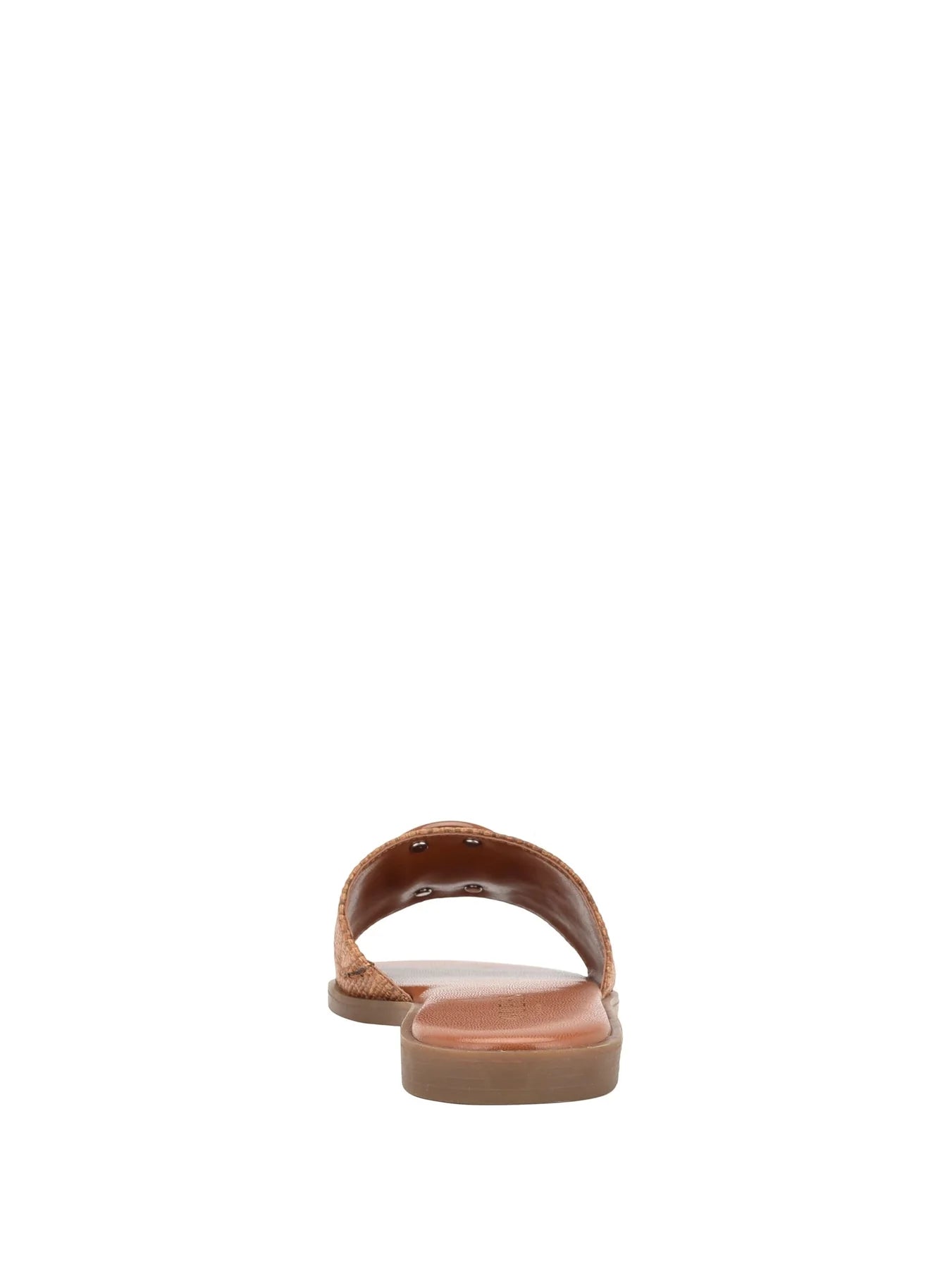 Women magnify woven beach slides