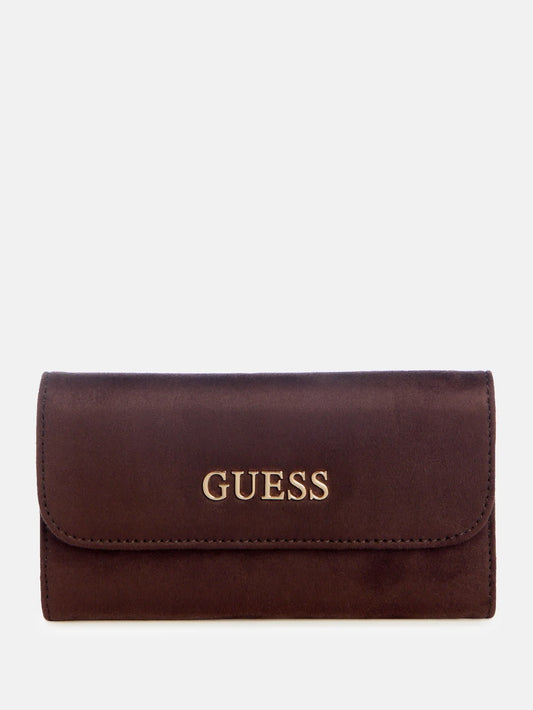 Ladies demelza faux-suede slim clutch wallet