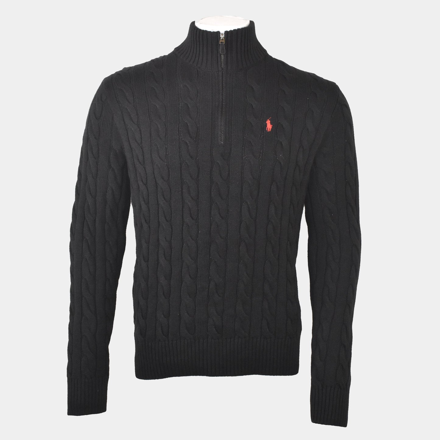 Rl Cable Knit Half Zipper