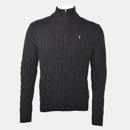 Rl Cable Knit Half Zipper