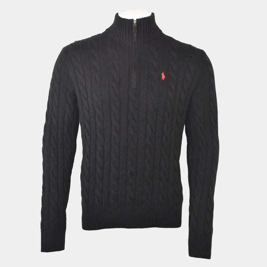 Rl Cable Knit Half Zipper