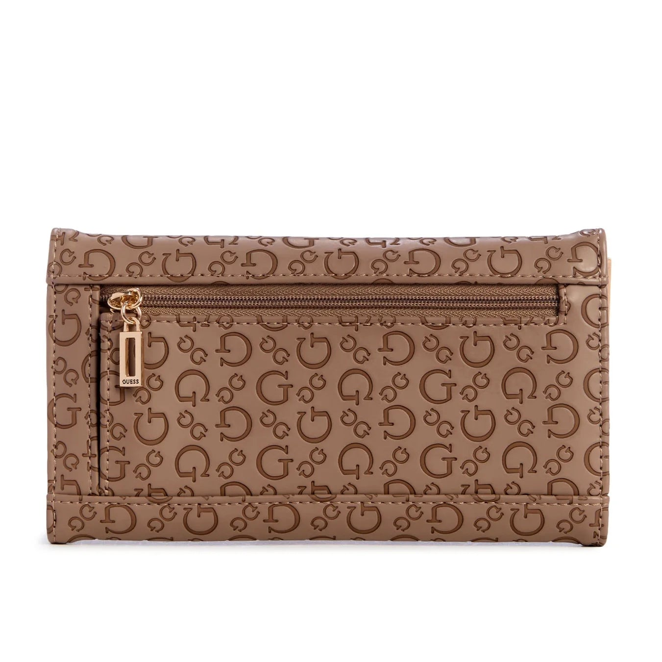 Ladies debossed logo slim clutch wallet
