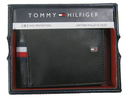 Tommy Hilfiger TH Men's Leather Wallet Bifold Dark Brown