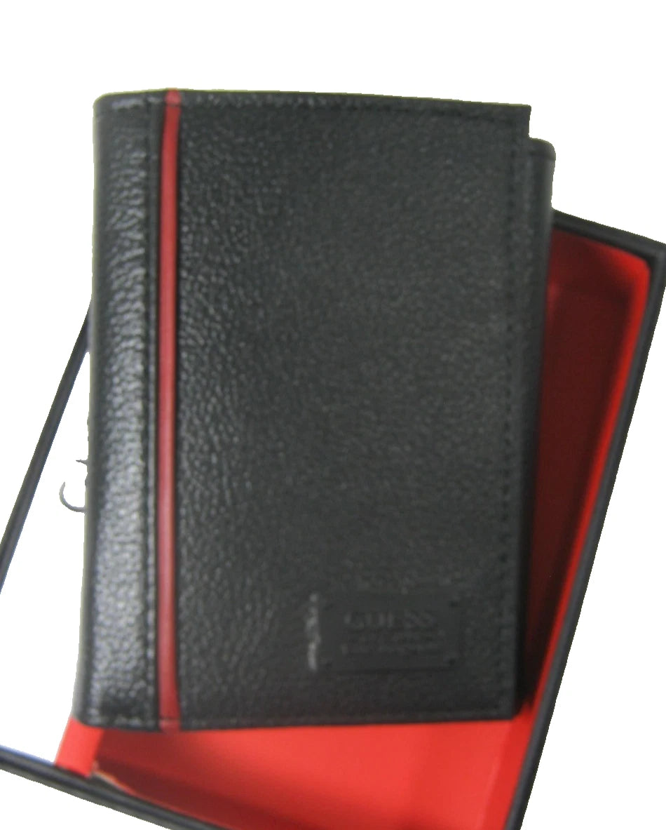 Guess Men's Trifold Black Genuine Leather Wallet