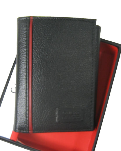 Guess Men's Trifold Black Genuine Leather Wallet