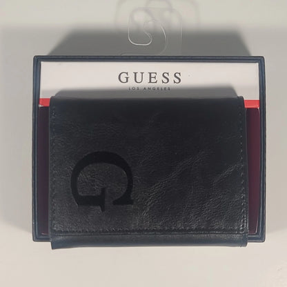 Guess Men's Trifold Black Genuine Leather Wallet