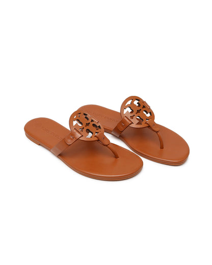 Miller Soft Calf Leather Slides Luggage